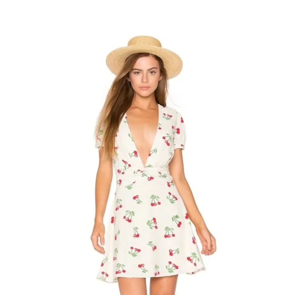 Revolve Privacy Please Wilmar Mini Cherry Dress Red
Cream Size Extra Small XS - Picture 1 of 6